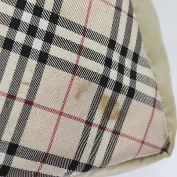 BURBERRY Nova Check Blue Label Hand Bag Nylon Beige Auth 81676 - Picture 8 of 16
